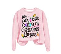 Veste polaire de Noël confortable pour femme - Sweat à capuche moelleux pour femme - My Favorite Color Is Christmas Lights - Sweat imprimé - Tenue de Noël festive - Sweat-shirt en peluche pour cadeaux