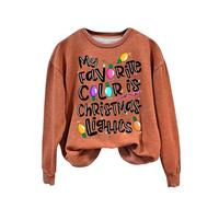 Veste polaire de Noël confortable pour femme - Sweat à capuche moelleux pour femme - My Favorite Color Is Christmas Lights - Sweat imprimé - Tenue de Noël festive - Sweat-shirt en peluche pour cadeaux