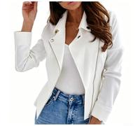Veste polaire doublée en polaire douce et thermique coupe-vent avec fermeture éclair intégrale pour femme, parka chaude à capuche pour printemps, automne, voyage, design léger S-XXL (blanc, L)