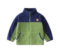 Veste Polaire Enfant Garcon 1-6 Ans Bicolore Manteaux garçon Demi Saison Doux Leger Peluche Blousons garçon Automne avec Poches Manche Longue Pull Sweats garçon zippé Sport (Green, 12-18 Mois)