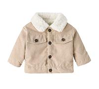 veste polaire enfant garcon hiver chaud manteau bebe garçon 3 mois a 3 ans molleton vintage blousons garçon epais peluche velours cotele manche longue avec boutons chic mode (Khaki, 12-18 Months)