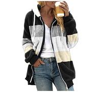 Veste Polaire Femme à Capuche Zippé à Manche Longue Hoodie Hiver Chaud Chic Veste Sweat Pas Cher Grande Taille Sports Blouson Bloc de Couleur Manteau avec Poche