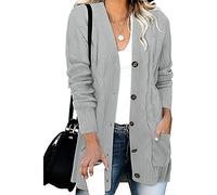 Veste Polaire Femme Chaude Cachemire Pull Hiver Cardigan Cardigans Sweat Chaude Mariage Veste Chic avec Fermeture Longue Gilet Femme Chic Et Elegant Mariage Gris Clair XXL