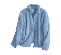 Veste Polaire Femme Chaude Grande Taille sans Capuche Zippée Intégrale Confortable et Douce Manches Longues Manteau d'hiver Doublé Chaud Épais Automne Hiver Couleur Unie Cardigan