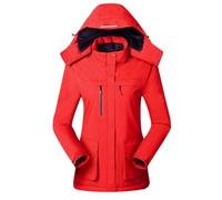 Veste Polaire Femme Chaude,Manteau Hiver Sweat,Manteau chauffant femmes avec 3 niveaux de chauffage Causal 4 zones de chauffage Veste chauffante le cou Lavable (piles non incluses) (Red,XXL)