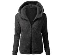 Veste Polaire Femme Couleur unie Sweats à Capuche Femme Grande Taille Tunique à Manche Longue Sweatshirt Polaire Femmes Épaissir Zippé Hoodie Femmes Automne Hiver Manteau