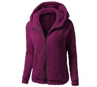 Veste Polaire Femme Fille Chaude Sweats à Capuche Chaud Laine Manche Longue Zippé Manteau Couleur Unie Sweat-Shirt Peluche Poche Hiver Mode Chic Outercoat Tops Cardigan Grande Taille Bon Marché
