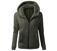Veste Polaire Femme Hiver Veste Chic Chaud Zippé Sweat avec Capuche en Peluche Mes Commandes Manteaux Laine Oversize Casual Blouson Adulte Noel Pas Cher Automne Jacket Outwear armée Verte XL