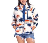 Veste Polaire Femme Imprimé, Blouson Femme Hiver Patchwork Col Montant Boutons Avec Poches Cardigan Chic Et Élégant Confortable Polyvalente Tendance Décontractés Classique Thermique Sport