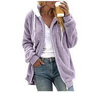 Veste Polaire Femme Sweat à Capuche Hiver Femme Vestes Cardigan Polaire Moelleux Chaude épais Blouson zippé Décontracté Chic avec Poche Manteau Doublé Polaire Confortable-Grande Taille