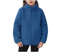 Veste Polaire Fille Hiver Chaud Sweat sans Capuche Grande Taille Manteaux et Blousons Enfant Filles Hiver Sweatshirt Chaude Manteau à Sweat Peluche en Sherpa Zippée Fleece Sweats Chaud en Peluche