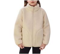 Veste Polaire Fille Hiver Chaud Sweat sans Capuche Grande Taille Manteaux et Blousons Enfant Filles Hiver Sweatshirt Chaude Manteau à Sweat Peluche en Sherpa Zippée Fleece Sweats Chaud en Peluche