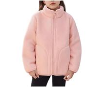 Veste Polaire Fille Hiver Chaud Sweat sans Capuche Grande Taille Manteaux et Blousons Enfant Filles Hiver Sweatshirt Chaude Manteau à Sweat Peluche en Sherpa Zippée Fleece Sweats Chaud en Peluche