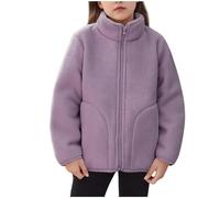 Veste Polaire Fille Hiver Chaud Sweat sans Capuche Grande Taille Manteaux et Blousons Enfant Hiver Sweatshirt Chaude Manteau à Sweat Peluche en Sherpa Zippée Fleece Sweats Chaud en Peluche