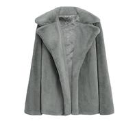 Veste polaire fine et légère pour femme - Grandes tailles - Veste mi-saison moelleuse - Veste d'hiver solide - Avec poches - Manteau polaire chaud - Veste d'extérieur, Gris 168, M