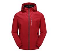 Veste polaire haute visibilité pour homme Veste à capuche rétractable Veste respirante d'extérieur Manteaux solides Running Imperméable Top Veste marin Homme, rouge, M