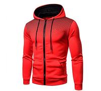 Veste Polaire Homme Chaude Et éPaisse Capuche Zippé Pulls, Gilets et Sweats Homme Veste Travail Militaire Hommes Blousons Coupe Vent Pas Cher Léger Hoodie Parka Marque Automne Halloween Rouge L