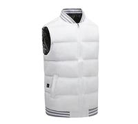 Veste Polaire Homme Chaude, Gear USB Men Vest Three 9 Control and Heating Vest Température de Charge Femmes Hommes Manteaux et Vestes (White, XXXL)