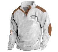 Veste Polaire Homme Hiver Chaude et Épaisse Pull Impression 3D Sweat sans Capuche Vestes Col Montant Sweatshirts sous Pull Grande Taille Survêtements Mi Saison Vestes de Sport