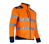 LMA Workwear 2254 LED Gilet à manches longues avec fermeture Éclair Orange fluo/bleu foncé Taille XXL