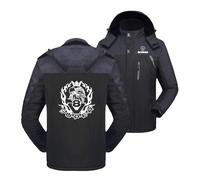 Veste Polaire Imperméable pour Homme pour Scania Collision - Parka Zippée - Coupe-Vent Multi-Poches - Graphique - Vêtements D'extérieur Confortables-Black||3XL