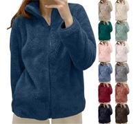 Veste polaire moelleuse tendance décontractée à manches longues pour femme - Confortable - Automne et hiver - Veste polaire chaude d'hiver à capuche - Veste de sport - Trench de transition, noir foncé