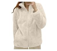 Veste polaire moelleuse tendance décontractée à manches longues pour femme - Confortable - Automne et hiver - Veste polaire chaude d'hiver à capuche - Veste de sport - Trench de transition, jaune