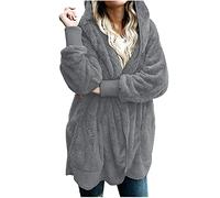 Veste Polaire Moumoute Court Ado Pull Chaud Manches Vêtement Adulte Sportswear Coeur Ample en Sweat Zippé Femme Sweet Maigrir sans Angora Hoodie Femme Gris foncé M