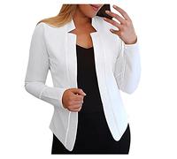Veste polaire pelucheuse pour femme 2025 - Manches longues - Col cranté sur le devant - Cardigan - Manteau pelucheux - Vêtements d'extérieur pour l'hiver - Vie quotidienne - Cadeaux de Noël, blanc, L