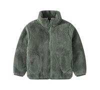 Veste polaire pour enfant, chemise en flanelle, veste demi-saison, col montant, fermeture éclair sur toute la longueur, veste parent-enfant, veste d'hiver en peluche chaude en polaire corail, manteau
