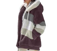 Veste polaire pour femme avec capuche longue, veste de survêtement pour femme, grandes tailles, sweat à capuche à manches longues, veste d'hiver moelleuse, veste d'hiver chaude, doudou doublée, veste