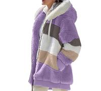 Veste polaire pour femme avec capuche longue, veste de survêtement pour femme, grandes tailles, sweat à capuche à manches longues, veste d'hiver moelleuse, veste d'hiver chaude, doudou doublée, veste