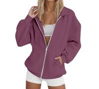 Veste polaire pour femme avec capuche, pull en coton pour femme Hilfiger Sweat à capuche décontracté Chemisier ample classique basique Sprotshit Veste de course confortable avec poches Hauts à capuche