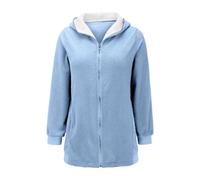 Veste polaire pour femme avec capuche, veste de survêtement pour femme, grandes tailles, veste en peluche, élégante veste d'hiver chaude, veste en peluche, fermeture éclair, doudou doublée, veste