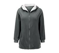 Veste polaire pour femme avec capuche, veste de survêtement pour femme, grandes tailles, veste en peluche, élégante veste d'hiver chaude, veste en peluche, fermeture éclair, doudou doublée, veste