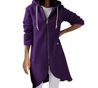 Veste polaire pour femme avec capuche - Veste demi-saison - Pull long - Décontracté - Sweat à capuche Hilfiger - Chemisier à manches longues - Sprotshit - Coupe ajustée - T-shirt à manches longues