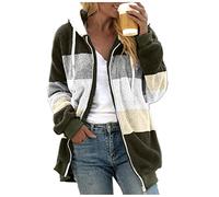 Veste polaire pour femme avec fermeture éclair intégrale, veste polaire sherpa surdimensionnée décontractée et légère pour l'hiver - Manteau d'hiver isolé en peluche pour femme - Sweat à capuche ample