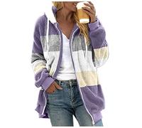 Veste polaire pour femme avec fermeture éclair intégrale, veste polaire sherpa surdimensionnée décontractée et légère pour l'hiver - Manteau d'hiver isolé en peluche pour femme - Sweat à capuche ample