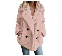 Veste polaire pour femme - Veste longue en peluche chaude - Doublure polaire - Veste d'extérieur ouverte sur le devant - Confortable - Veste d'hiver douce à manches longues - Veste thermique avec