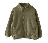 Veste polaire pour fille - Veste d'hiver chaude de transition avec col montant - Veste d'extérieur coupe-vent - Veste de loisirs légère à manches longues - Couleur unie - Veste douillette classique et