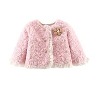 Veste polaire pour fille - Veste d'hiver chaude - Doublure polaire - Trench - Veste coupe-vent légère - Veste d'extérieur respirante - Couleur unie - Veste douillette classique et confortable pour