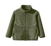 Veste polaire pour garçons et filles - Trench zippé, Vert, 11-12 ans