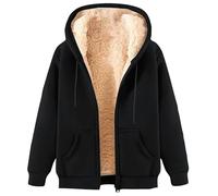 Veste polaire pour homme avec doublure Sherpa - Sweat à capuche épais et épais - Avec poches - Taille britannique, Noir , XL