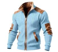 Veste polaire pour homme en polyester, fermeture éclair sur le devant, col classique, coupe régulière, poches à rabat, motif à carreaux, pour un usage quotidien, couche extérieure, couche quotidienne