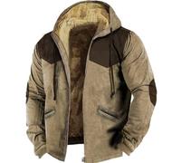 Veste polaire pour homme - Veste Carhartt doublée - Veste d'hiver chaude - Veste de transition baggy légère - Avec poches - Veste d'extérieur épaisse et coupe-vent - Veste de cyclisme thermique chaude