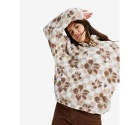 Roxy - Polaire oversize à col zippé - Jive Talking Bonded Egret Hibi Square pour Femme - Taille XS - Beige Beige XS