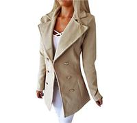 Veste polaire sherpa confortable pour femme - Grande taille - Boutons ouverts sur le devant - Veste d'extérieur pelucheuse pour l'hiver, la vie quotidienne, cadeaux de Noël, kaki, M