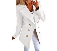 Veste polaire sherpa confortable pour femme - Grande taille - Boutons ouverts sur le devant - Veste d'extérieur pelucheuse pour l'hiver, la vie quotidienne, cadeaux de Noël, blanc, 5XL