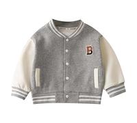 Veste pour Enfants Blousons avec Zippée Manteaus Mi-Saison Léger Vestes Varsity Baseball Doublure Doux Respirant Zipper Poche Enfant Décontractée Fille