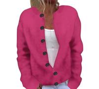 Veste pour femme, avec bouton imprimé de couleur unie sur le devant, en polyester, pour une tenue décontractée par temps froid; avec des détails de design, y compris une veste boutonnée unie pour